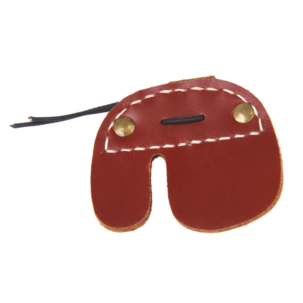 

Leather Archery Finger Tab Guard Shooting Longbow Protection Glove Finger Tab Archery Brown
