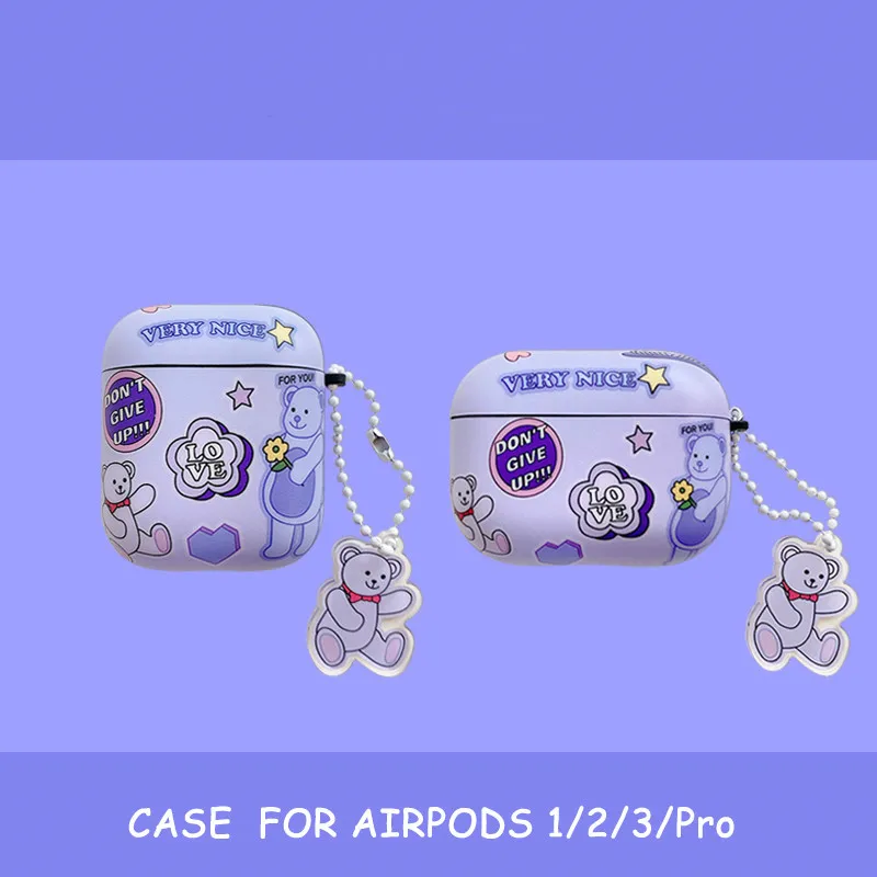 Силиконовый чехол для наушников Airpods 1 2 Air Pods Pro с милым корейским медведем и Bluetooth