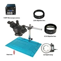 Black color 3.5X 7X 45X 90X simul-focal Тринокулярный Стерео микроскоп 13MP 720P HDMI VGA цифровой микроскоп сумка для камеры пайки тепла коврик - Цвет: Black color