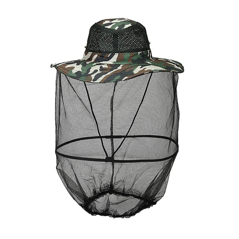 

Fishing Bucket Hat soft Breathable Sunshade Mosquito Head Net Cap Outdoor Protective Sportswear Accessories