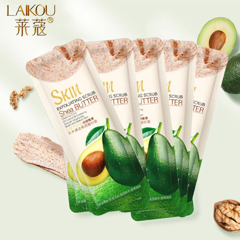 

LAIKOU 5pcs Shea Butter Exfoliating Peeling Gel Body Scrub Oil-Control Moisturizing Whitening Nourishing Repair Cream Skin Cares