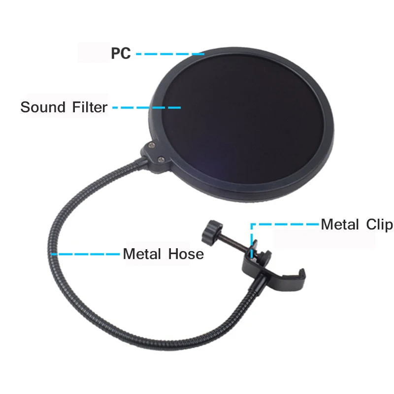 

Double Layer Studio Microphone Flexible Wind Screen Sound Filter for Broadcast Karaoke Youtube Podcast Recording Accessories