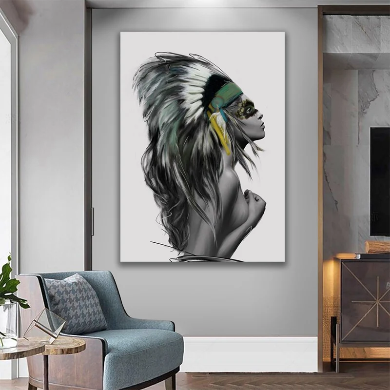 

Sexy woman wall art canvas painting and poster print printing picture home living room decoration painting without frame