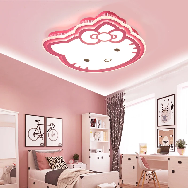Pink Cartoon Cute Baby Girls Room Ceiling Light Princess Beautiful Kids Bedroom Ceiling Lamp Child Children Room Ceiling Light