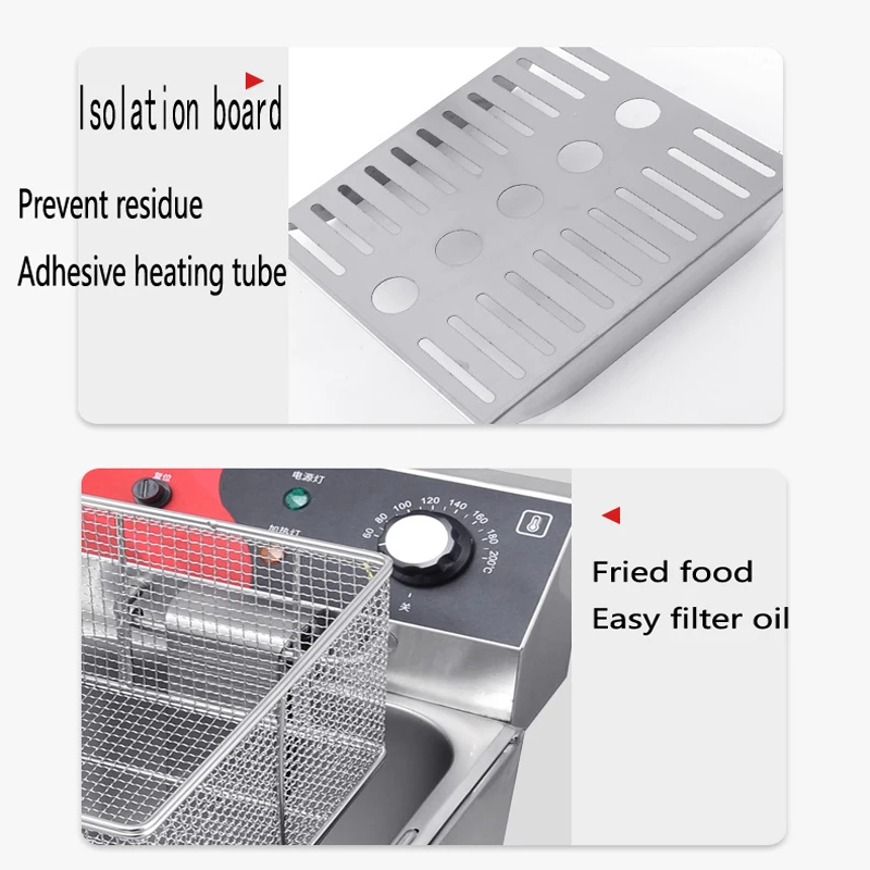 Роскошная Коммерческая электрическая фритюрница 12 л * 2 из нержавеющей стали с