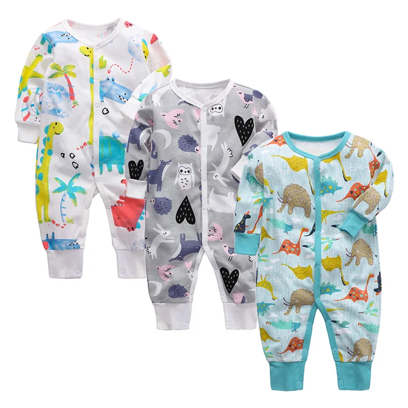 Baby Boy Girl Long Sleeve Sleepsuit Rompers Newborn Clothes Autumn Overalls 2019 Cartoon Pajamas | Детская одежда и обувь