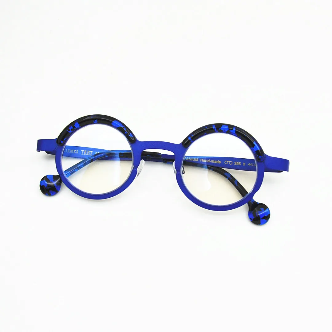 Belight Optical James Tar*t Eyewear Handmade Craft Titanium with Acetate Prescription Vintage Eyeglasses Spectacle Frame 395
