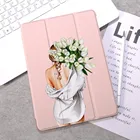 Чехол для iPad с изображением девушки манги для Air 4 10,2, iPad 8 поколения 2020 Pro 11 2021, симпатичный чехол с держателем 7, чехол для Mini 5 Air 2 6