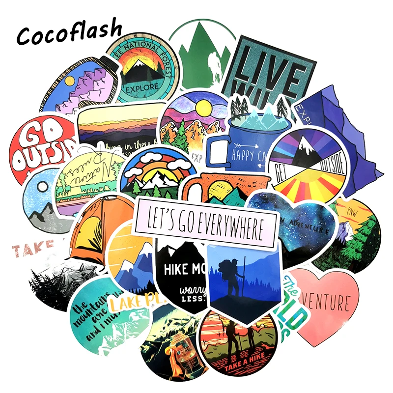 

10/50 Pcs Retro Adventure Travel Map Funny Stickers For Luggage Laptop Guitar DIY Scrapbooking Sticker Waterproof Toy Sticker
