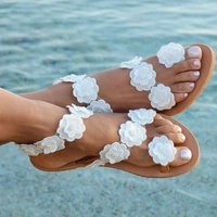 women sandals bohemia style summer shoes for women flat sandals beach shoes 2020 flowers flip flops