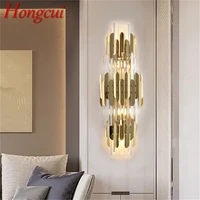 hongcui crystal wall lamp contemporary led indoor sconces light fixtures decorative for home bedroom