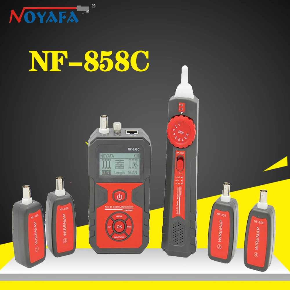 Noyafa NF 858C тестер проводки линейный локатор портативный кабельный трекер RJ45 BNC VFL