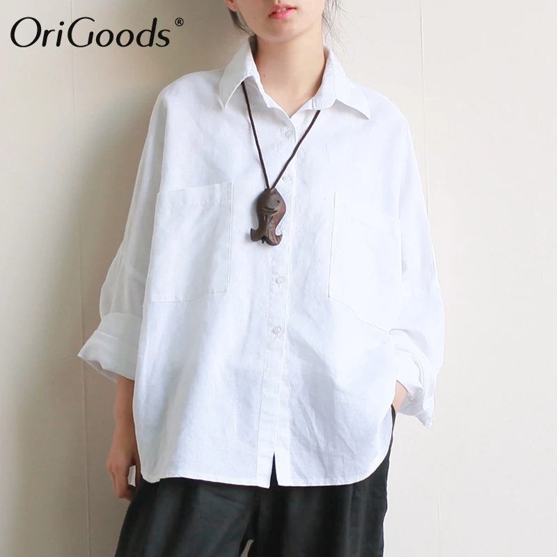 Оригинальная фоторубашка женская льняная однотонная черная белая рубашка с