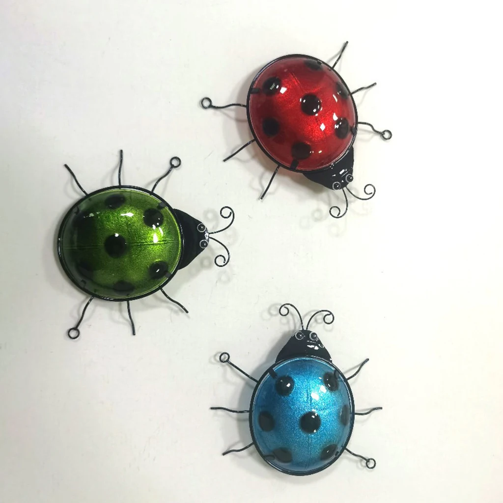 

Metal Ladybug Decorations Garden Lawn Tree Hanging Art Indoor Wall Ornament