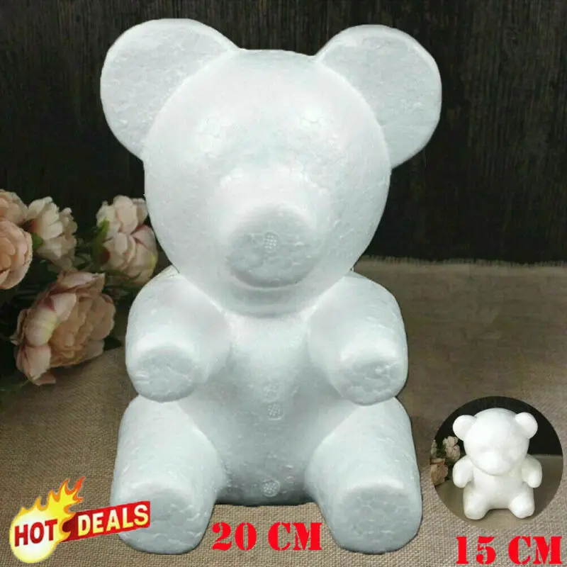 Белый с принтом красивый маленький медведь в форме украшения из пенопласта набор