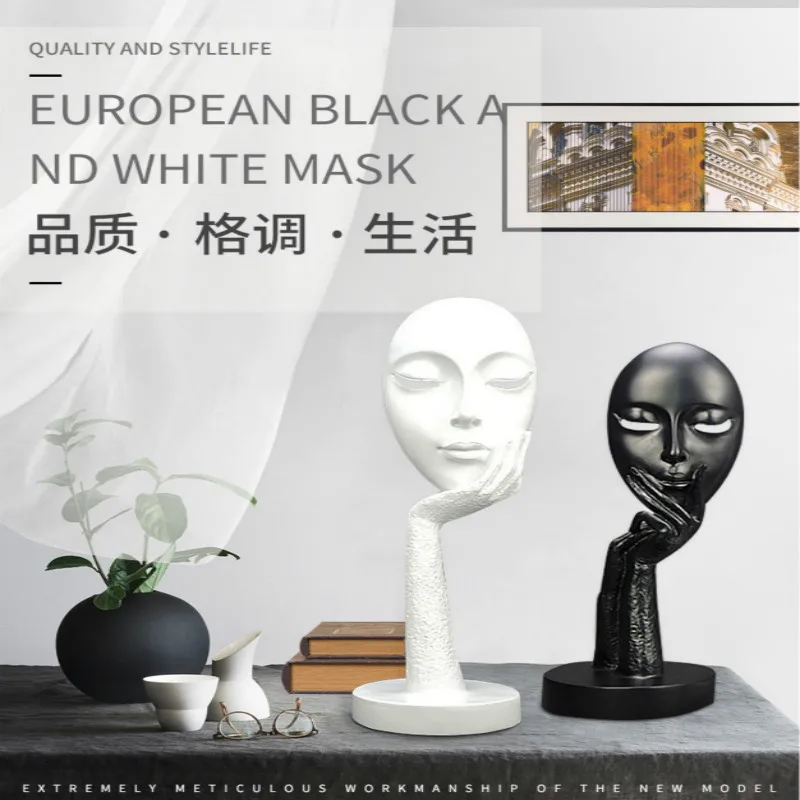 

European style retro creative home decoration decoration decoration thinker mask handicraft resin handicraft mask