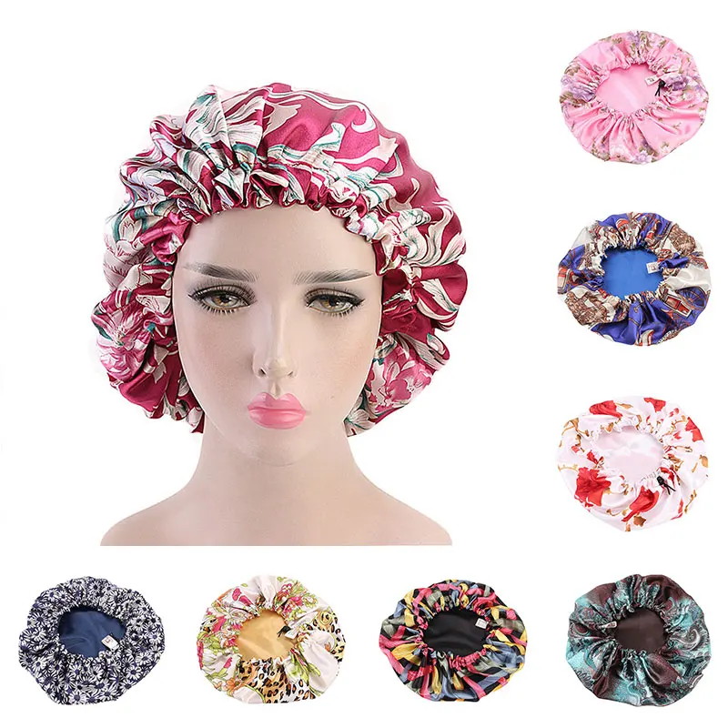 

Reversible Springy Head Accessories Bonnet Hat Sleep Hat Round Night Cap Head Cover