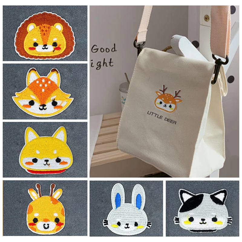 Утюжок на льве собака корги кролик сова милые животные патч Вышивка термо стикер