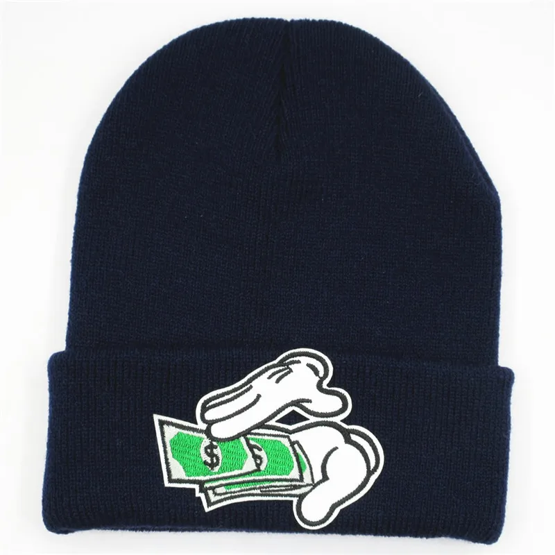 

Плотная вязаная шапка с ручной вышивкой, зимняя теплая шапка, шапочки, Шапка-бини, шапка для детей, мужчин и женщин 69