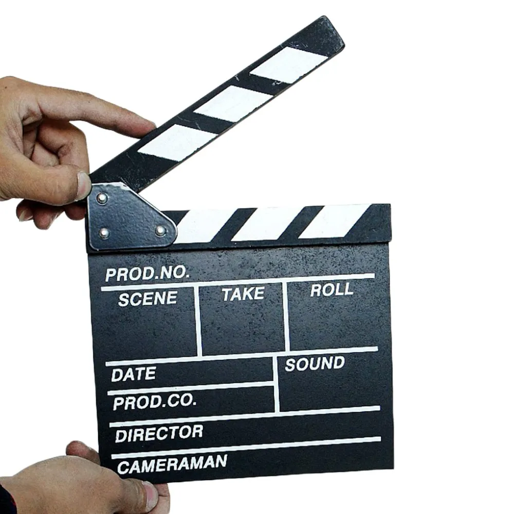 

Director's Film Clapboard Action Scene Clapper Board Wooden Movie Film Clap Slate Photography Props