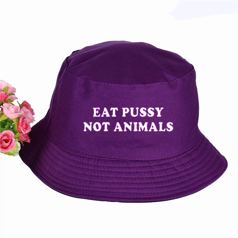 eat pussy его веганский принт мужская женская панама, шляпа-Панама высокого качества Новая Кепка солнцезащитный козырек рыбалка, рыбак шляпа - Цвет: Лаванда
