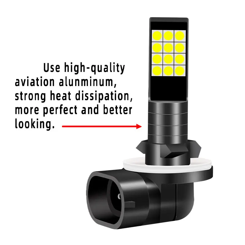 2PCS LED Car Fog Light 881 Type 12V High Quality White/Yellow Super Bright Lamp Bulb Work Front And Rear Lights | Автомобили и