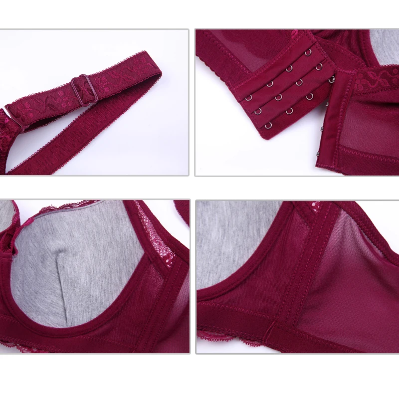 

Full Cup Thin Underwear Small Bra Plus Size Wireless Adjustable Lace Push Up Bra Breast Women Underwear C D Cup Large Brassiere