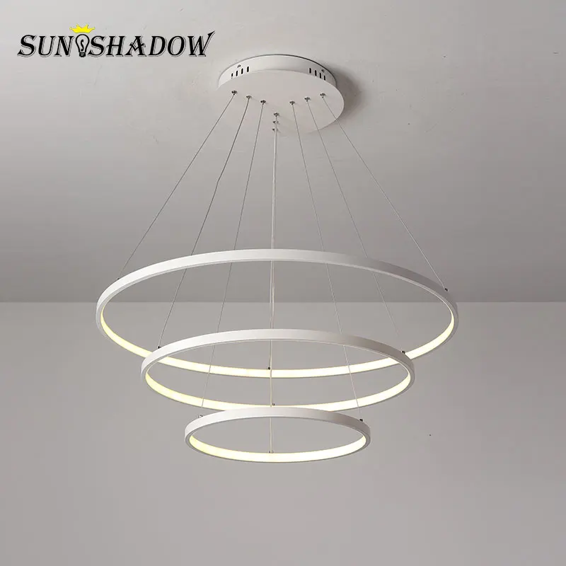 Modern Led Chandelier For Lobby Hotel Living room 60 80 100cm Biger Rings Lighting for Bedroom Dining Kitchen | Лампы и освещение