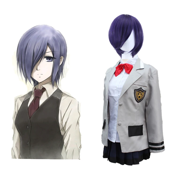 Аниме Токийский Гуль косплей костюм Touka Кирисима Униформа Хэллоуин Женщины