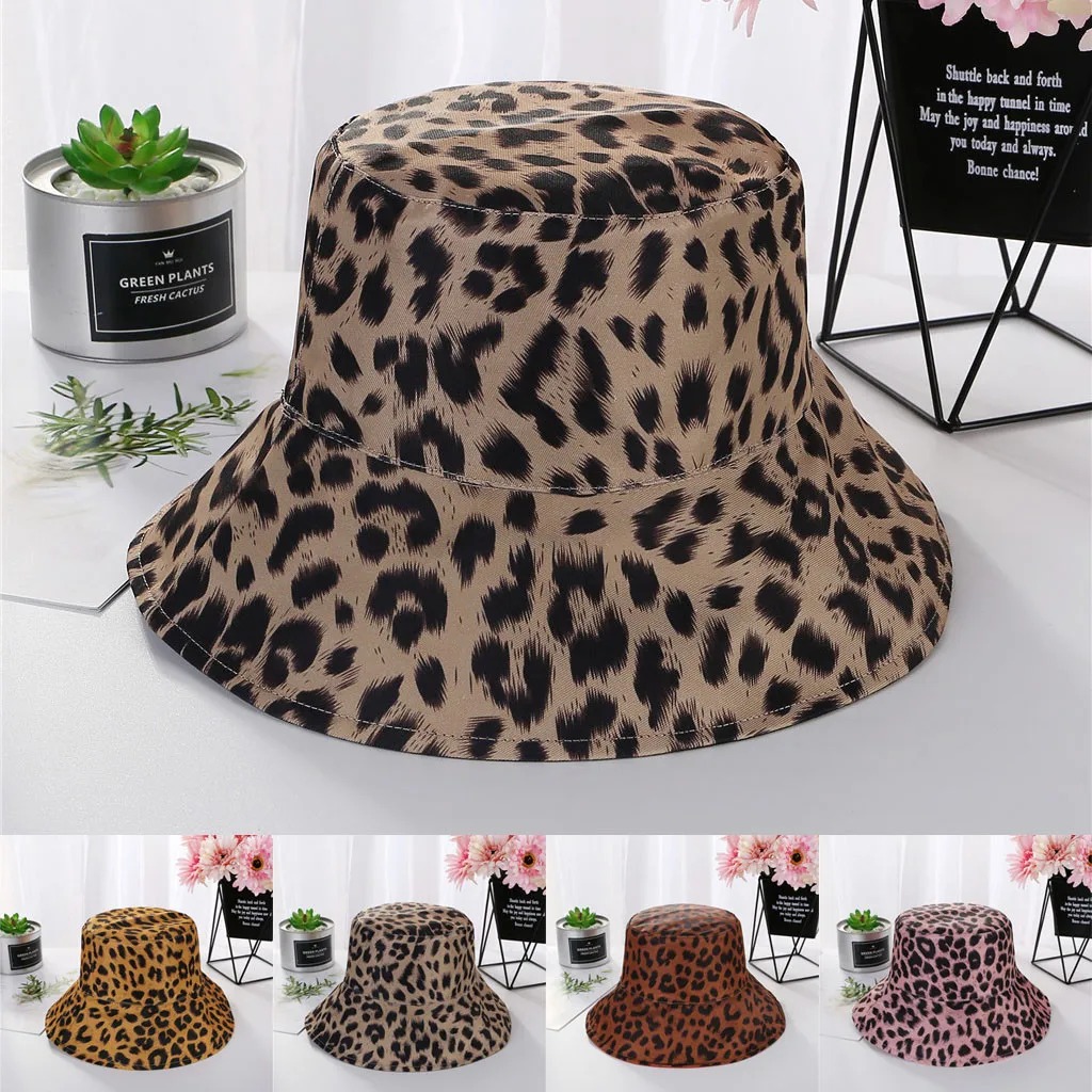 SAGACE Новая мода зима осень 2020 леопардовая двухсторонняя Рыбацкая шапка тканевая