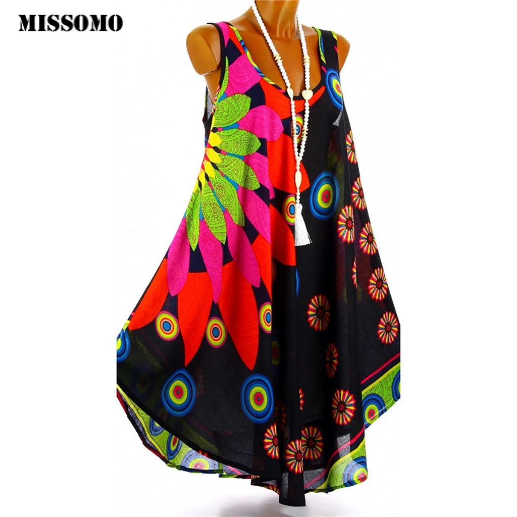 MISSOMO vestidos летнее платье женское с принтом пляжные платья на бретельках Пляжное