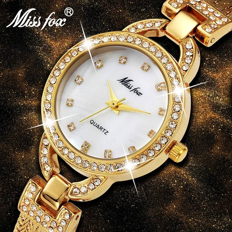 Женские маленькие часы MISSFOX с милым жемчужным корпусом C роскошные женские