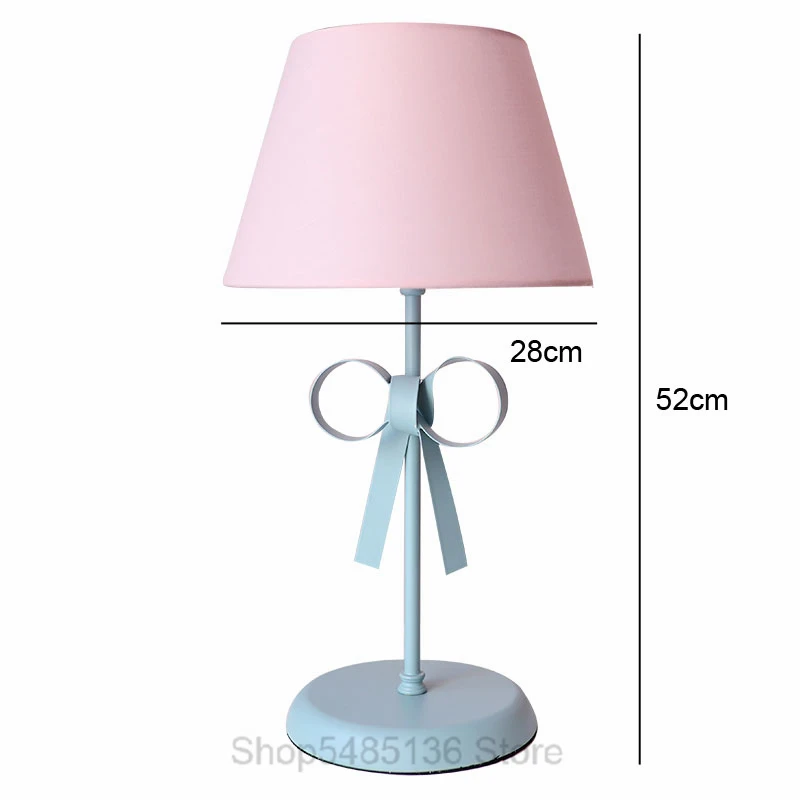 北欧弓ノットピンクテーブルランプベッドルーム近代デスクランプ女の子プリンセスベッドサイドランプledスタンド照明器具家の装飾