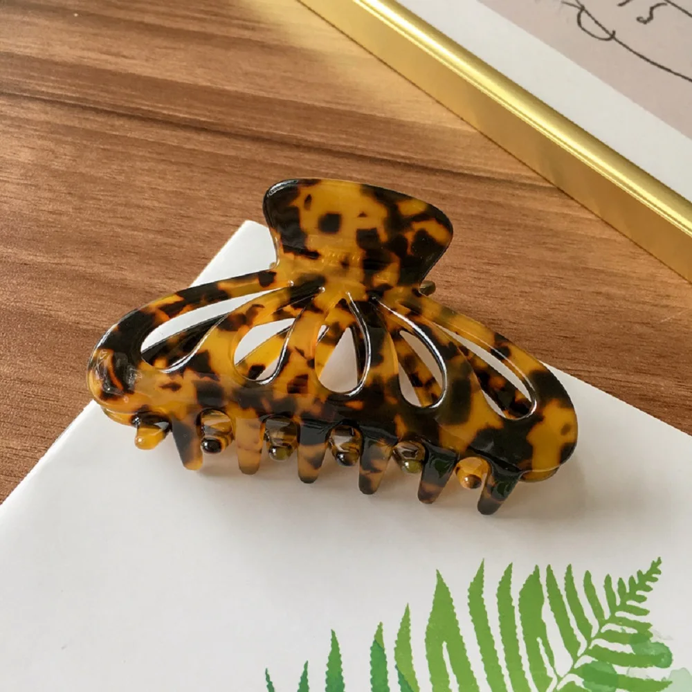 Женские заколки для волос с леопардовым принтом большие ацетатные акриловые