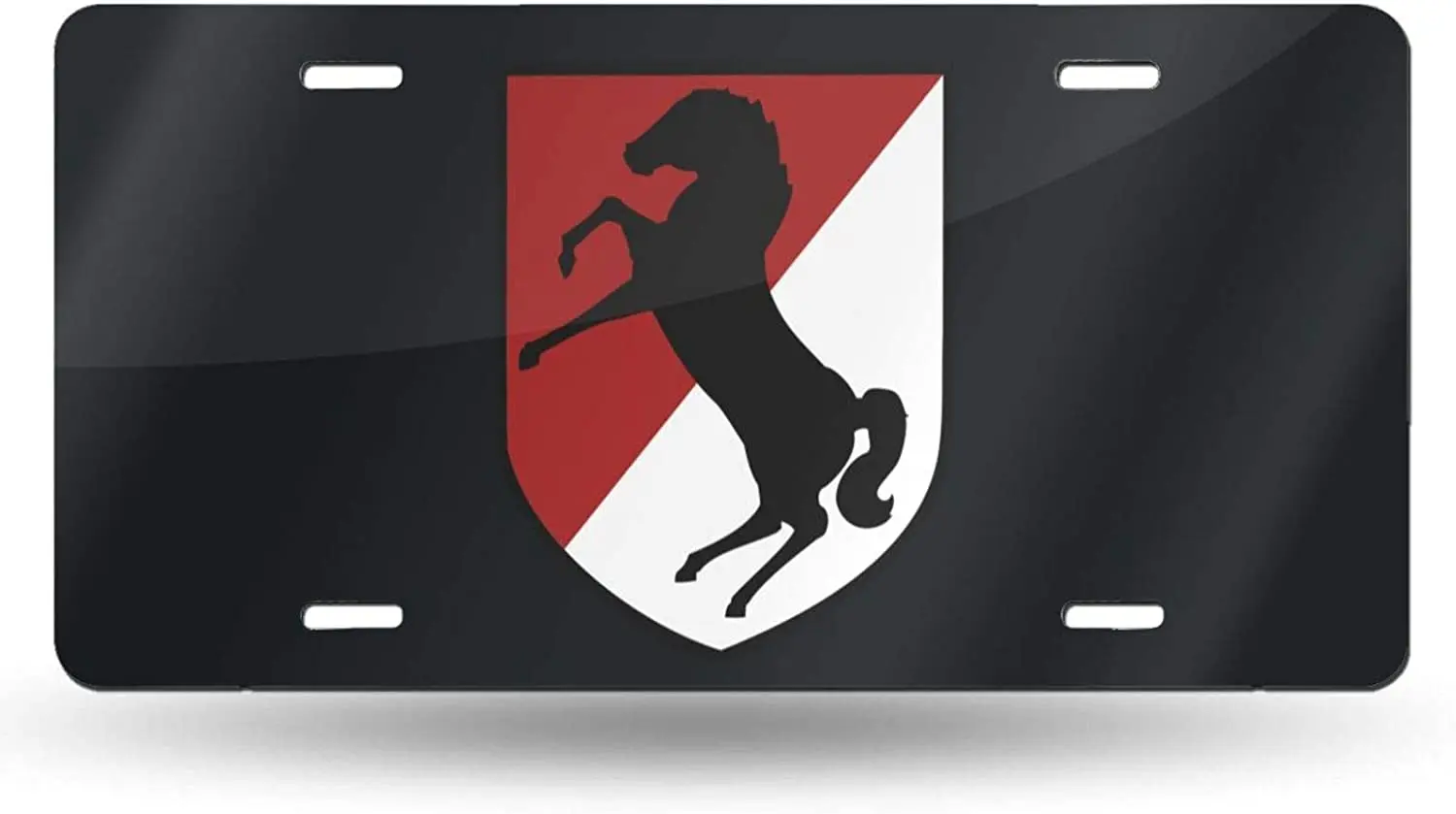 

Бронированный кавалерийный полк FJE & EDMA 11th, номерной знак с черной лошадью 6X12 дюймов с дренажными отверстиями, устойчивый к коррозии номерно...