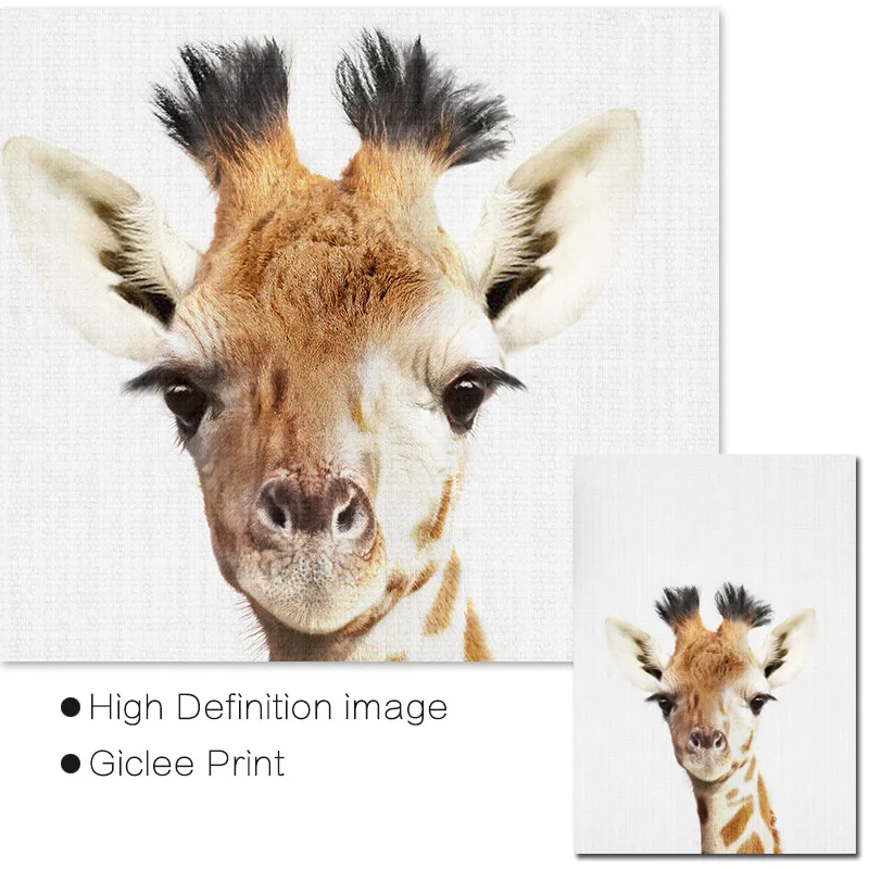 Настенная картина с изображением жирафа сафари для детской комнаты постеры