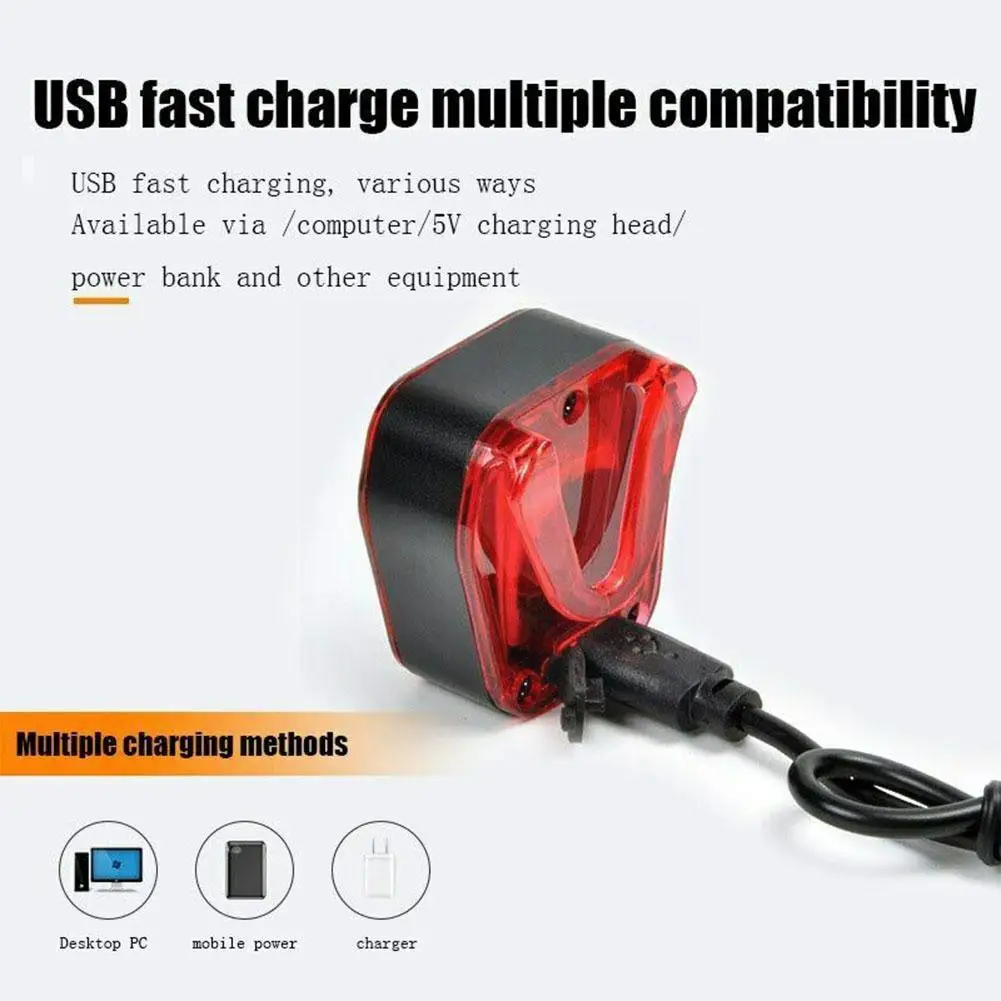 

Bike LED Rear Light USB Bicycle Light Waterproof Cycling Light Bike Accessories Back Taillight Tail Bike Safety MTB Road Bi O3X6