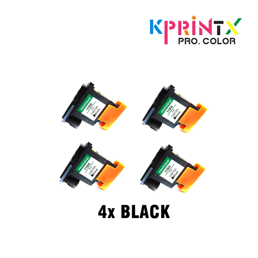 4 шт. плоттер 11 черный печатающей головки совместимы для hp11print Designjet 70 90 100 110 500 510