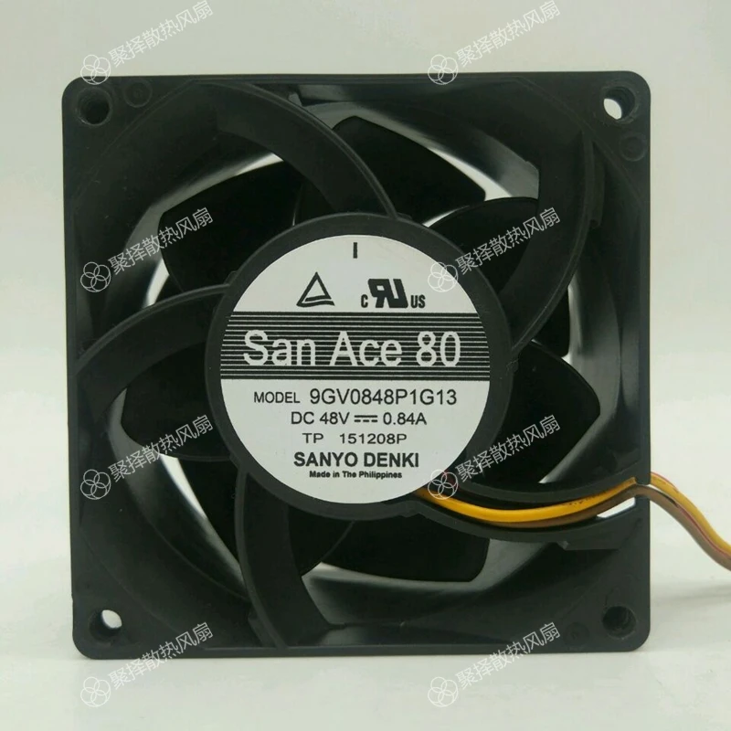 for Sanyo Denki 9GV0848P1G13 DC 48V 0.84A 80x80x38mm 4-Wire Server Cooling Fan High Speed Airflow CFM Cooler
