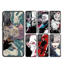 phone case for samsung s21 s20 fe s22 ultra pro lite s10 5g s10e s9 s8 plus jujutsu kaisen satoru gojo anime black soft cover