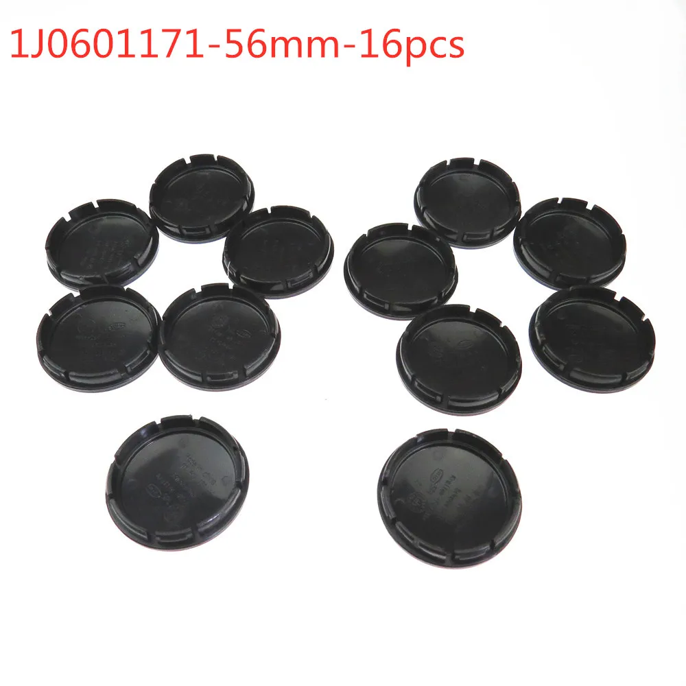 SCJYRXS Qty16 56 мм Black Центральный колпак на колесо автомобиля Hub Caps 1J0601171 для Passat Eos Beetle