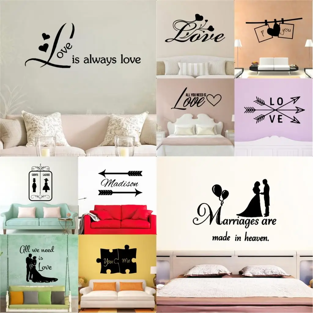 Стикер на стены любовь украшения дома ПВХ наклейка гостиная спальня
