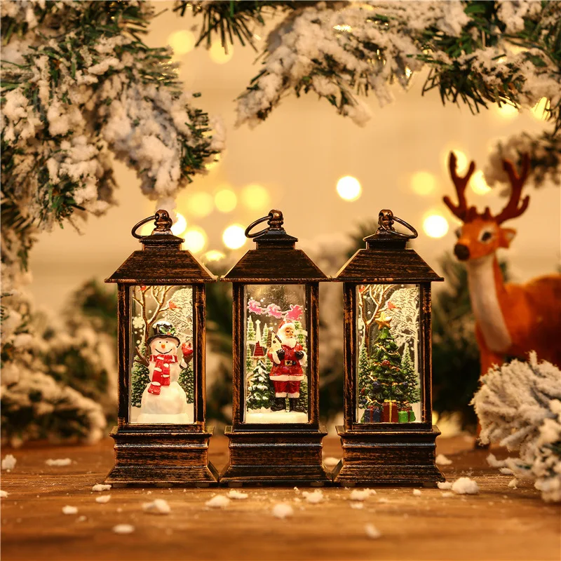 Рождественские винтажные светящиеся маленькие масляные лампы | Новогодние гирлянды-растяжки -1005003462612410