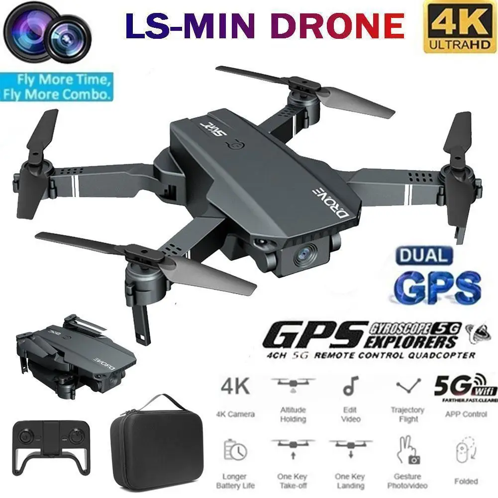 

S107 4K FPV Aerial High Definition UAV Fixed Height Folding Quadcopter 90 Degree Wifi Electric RC Helicopter Children Toy