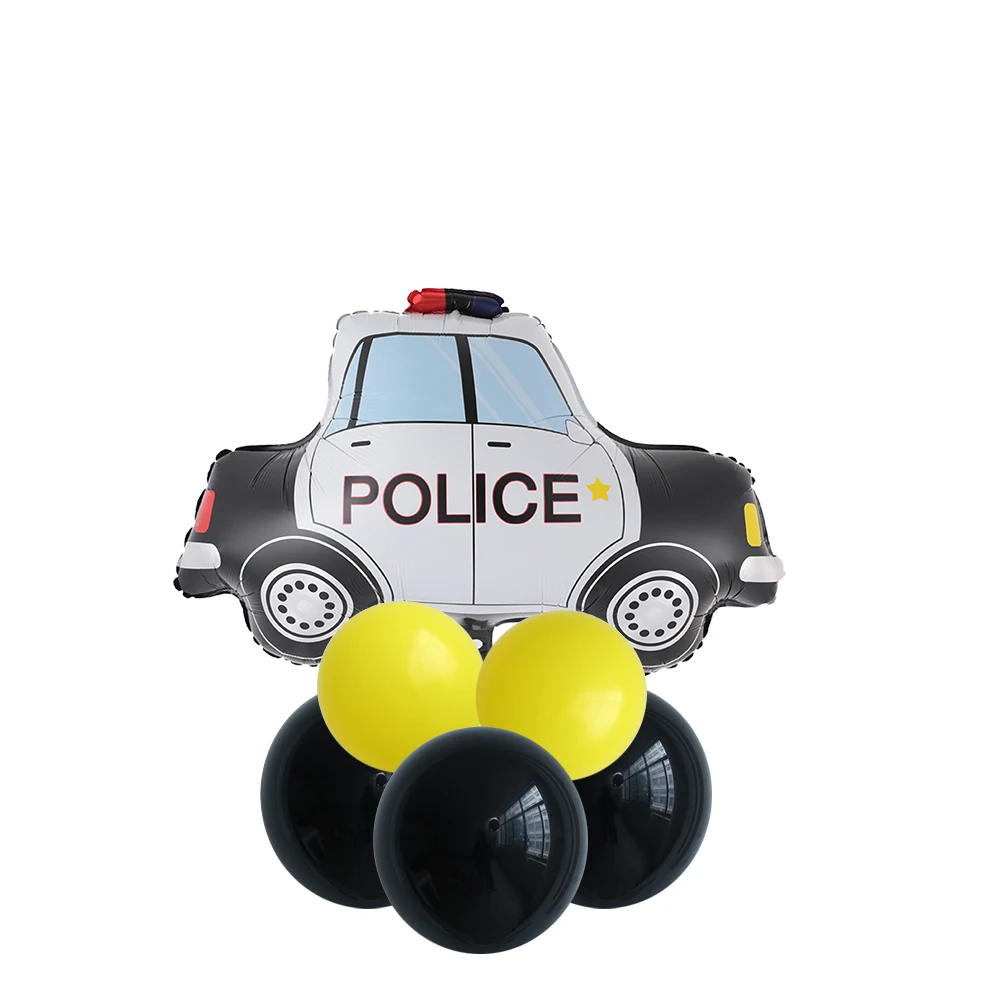 

11pcs DIY Cartoon Car Balloons Ambulance Fire Truck Car Train Foil Balloon Happy Birthday Party Decoration Latex Ballon Kids Toy