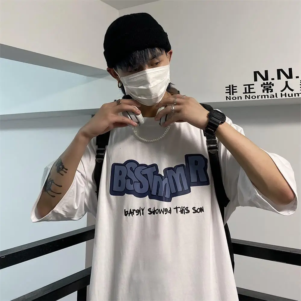 

Summer New Style Style Retro Street Fashion Brand Short Sleeve Men 's and Women 's T-shirt Loose Large 5 / 5 Sleeve T-shirt