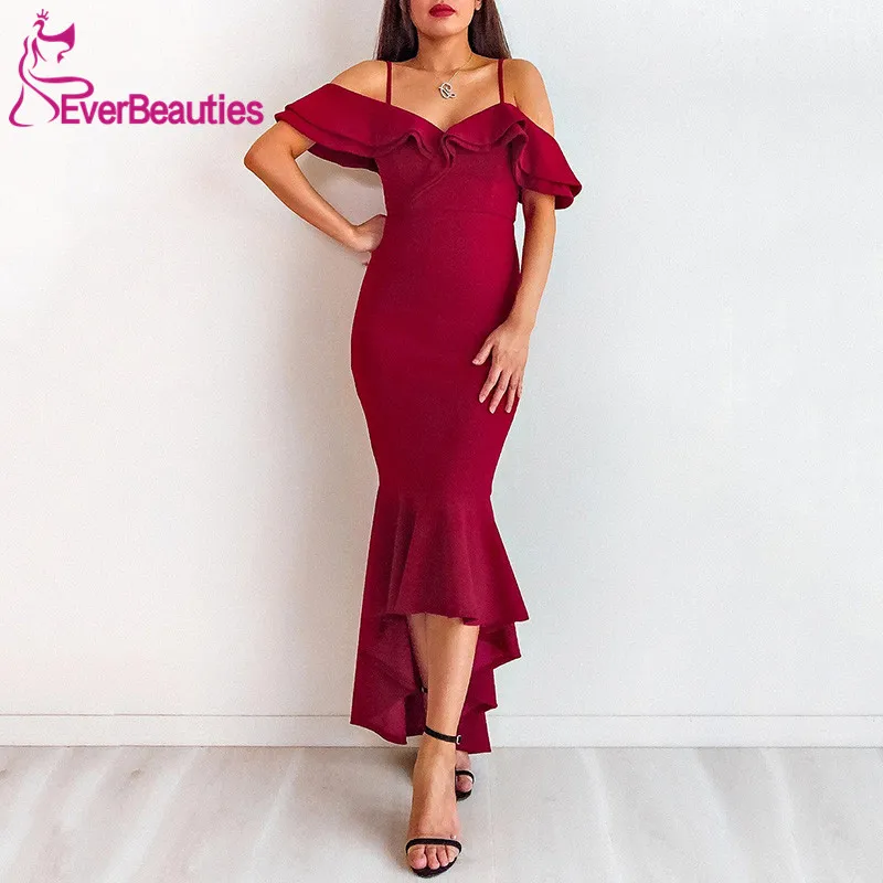 

Длинные вечерние платья-русалки, атласное официальное платье с открытыми плечами, 2020, бургундское платье