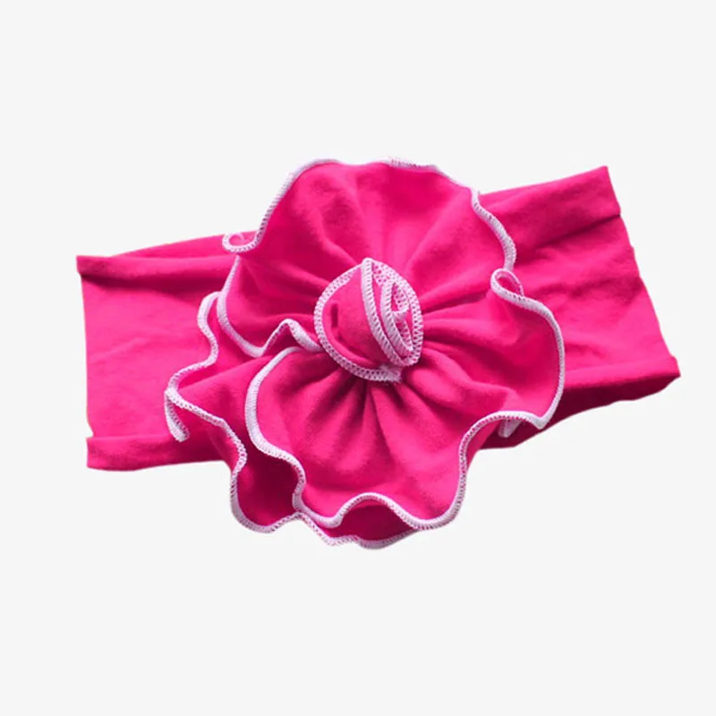 Милая повязка на голову с цветочным узором для маленьких девочек однотонная