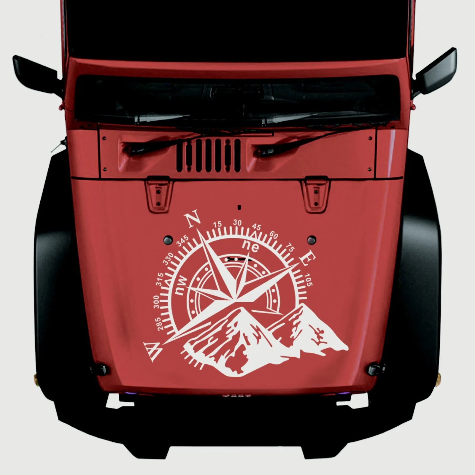 

Car Sticker Mountains NSWE Compass Navigate Style Car Offroad Hood Sticker Decal Auto Fashion Decoration 23.6*19.7in