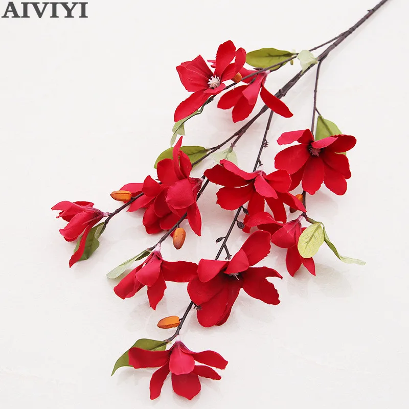 

Artificial Flowers 11 Head Magnolia Family Living Room Decoration Wedding Bride Holding Flower Wedding Background Decoration
